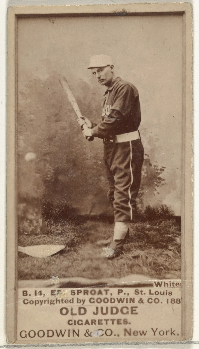 Sproat, Pitcher, St. Louis Whites, from the Old Judge series (N172) for Old Judge Cigarettes by Goodwin & Company, photograph, 1887-1889