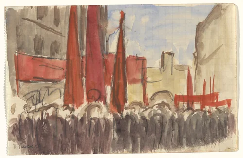 May Day, Moscow by Diego Rivera, drawing, 1928