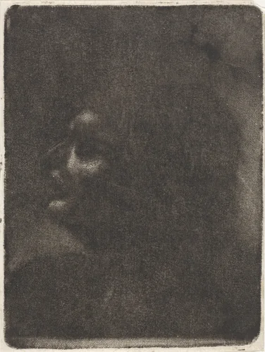 Kop van een man, in profiel naar links by anonymous, print, 1680-1800