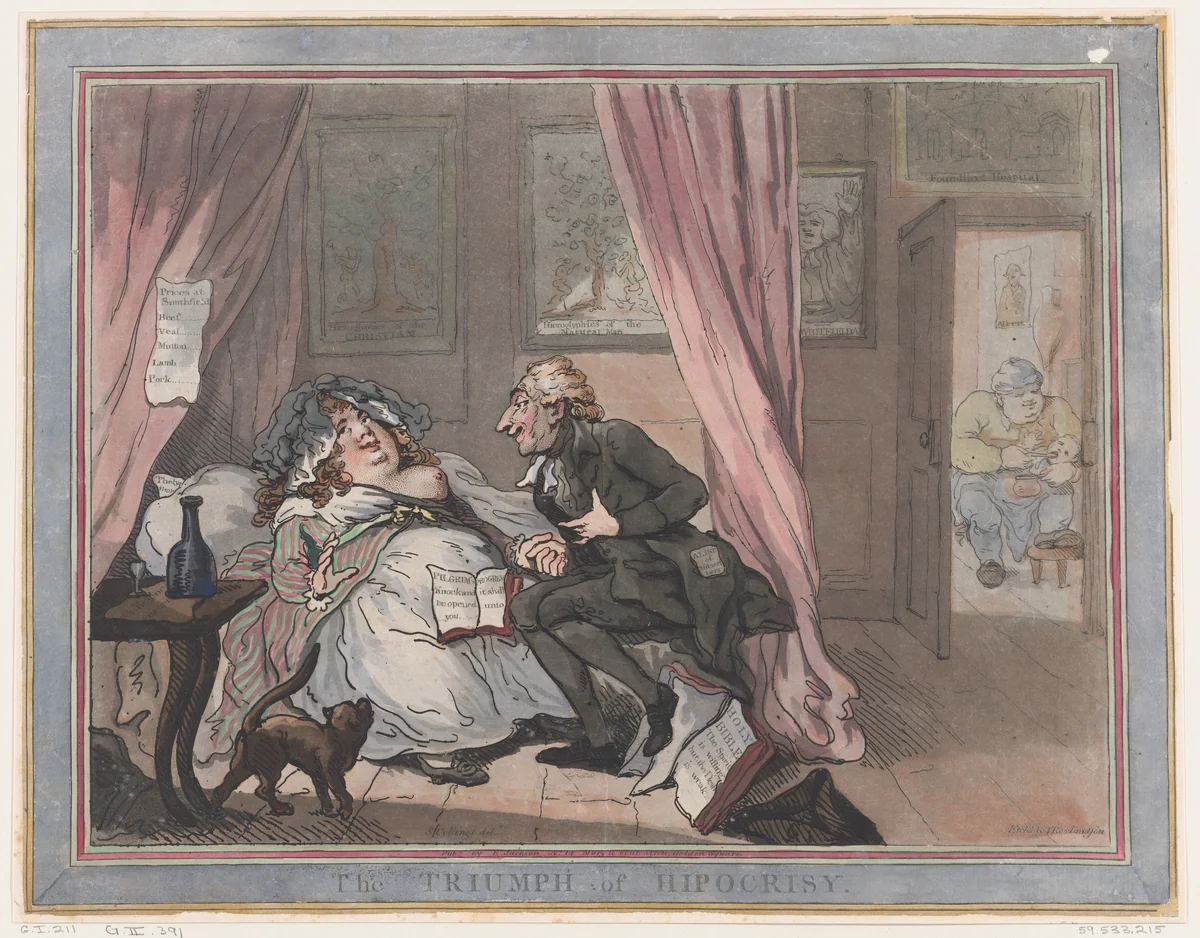 The Triumph of Hypocrisy by Thomas Rowlandson, print, 1787