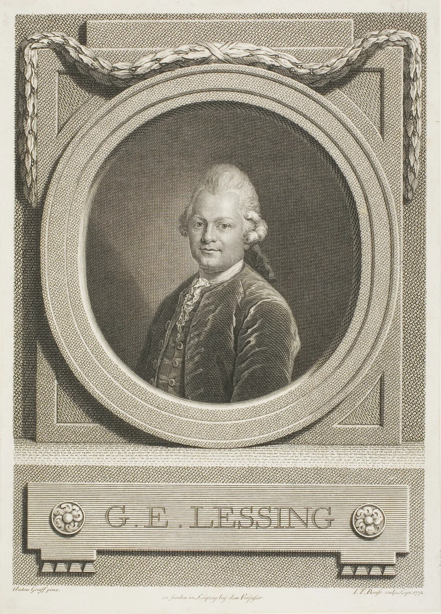 G.E. Lessing by Johann Friedrich Bause, print, 1758-1814