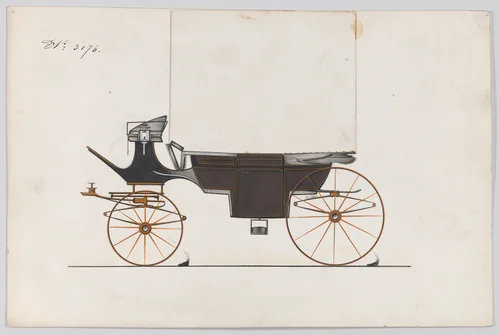 Design for Landau, No. 3176 by Brewster & Co., drawing, 1875