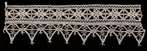 Bobbin Lace Insertion and Edging of Points by Unknown, textile, 1500-1699