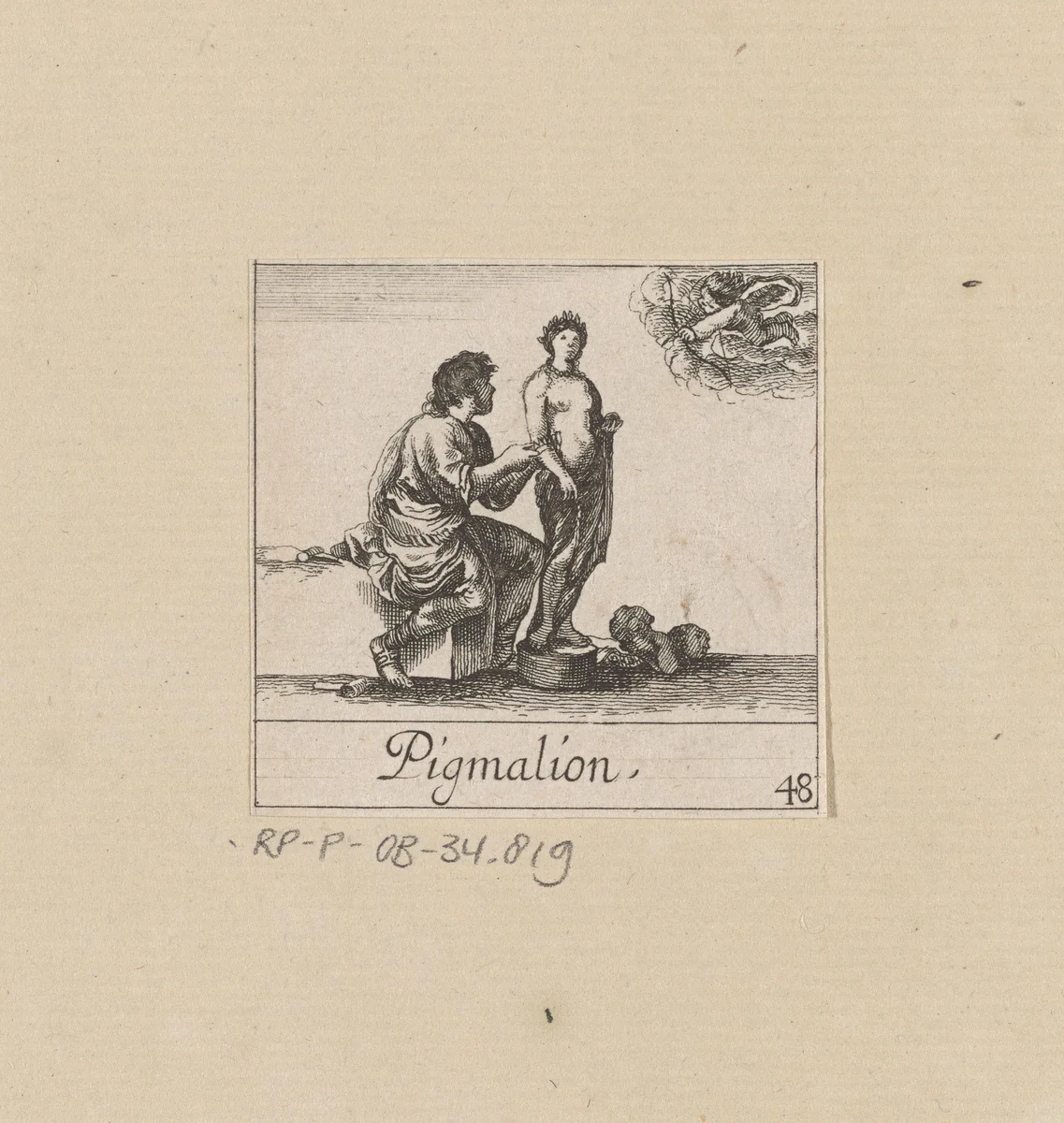 Pygmalion by anonymous, print, 1620-1664