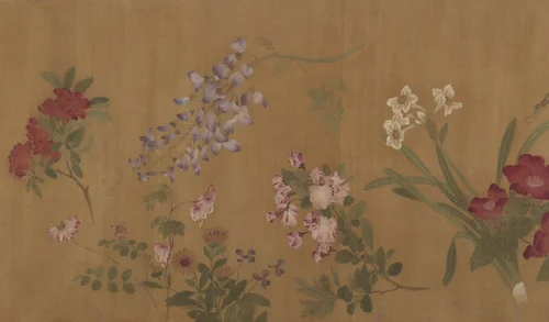 The Hundred Flowers by Wang Yuan, painting, 1280-1380