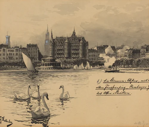 Binnenalster mit Jungfernstieg by Fritz Stoltenberg, portfolio, 1893