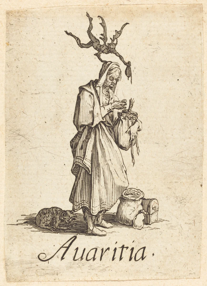 Greed by Jacques Callot, print, 1621