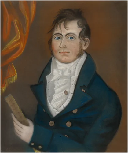 Young Man with Folding Rule by American 19th Century, drawing, 1815