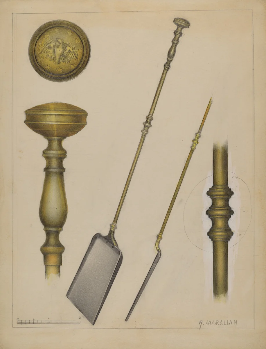 Fireplace Shovel by Arsen Maralian, index of american design, 1936