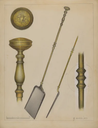 Fireplace Shovel by Arsen Maralian, index of american design, 1936