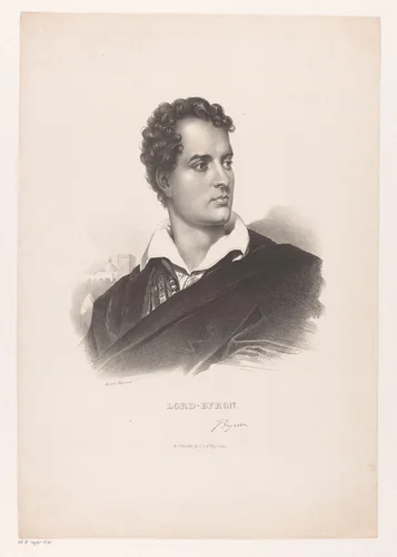 Portret van Lord Byron by anonymous, print, 1832