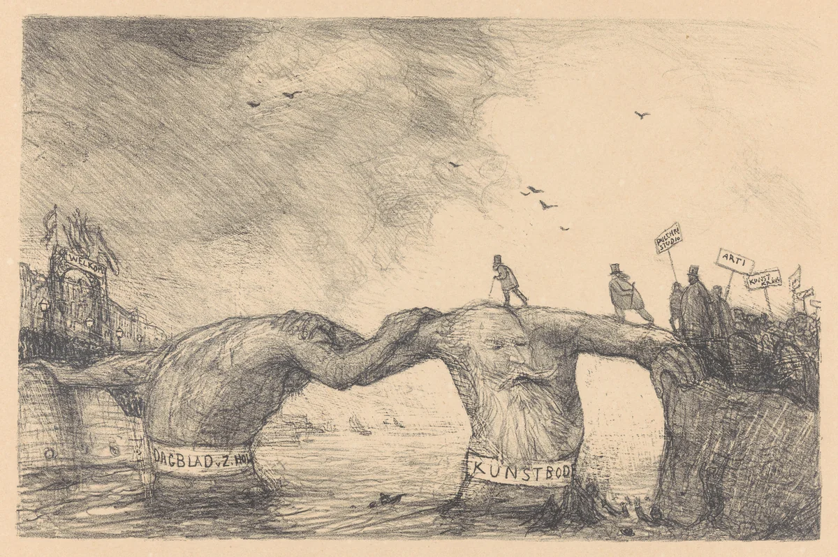 De brug by Marius Bauer, print, 1895