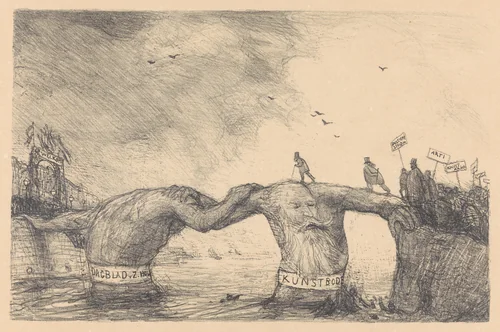 De brug by Marius Bauer, print, 1895