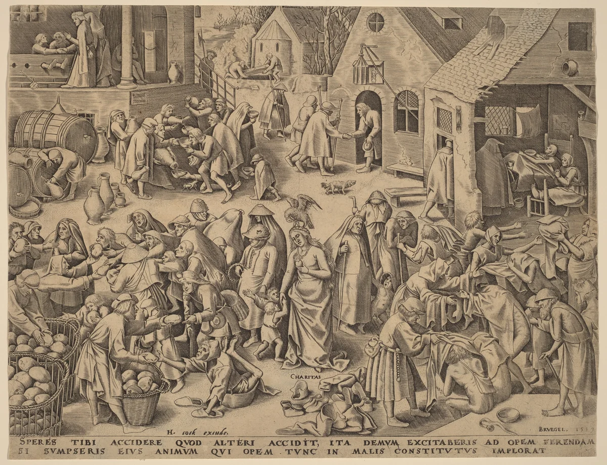 Charity [recto] by Philip Galle, print, 1559