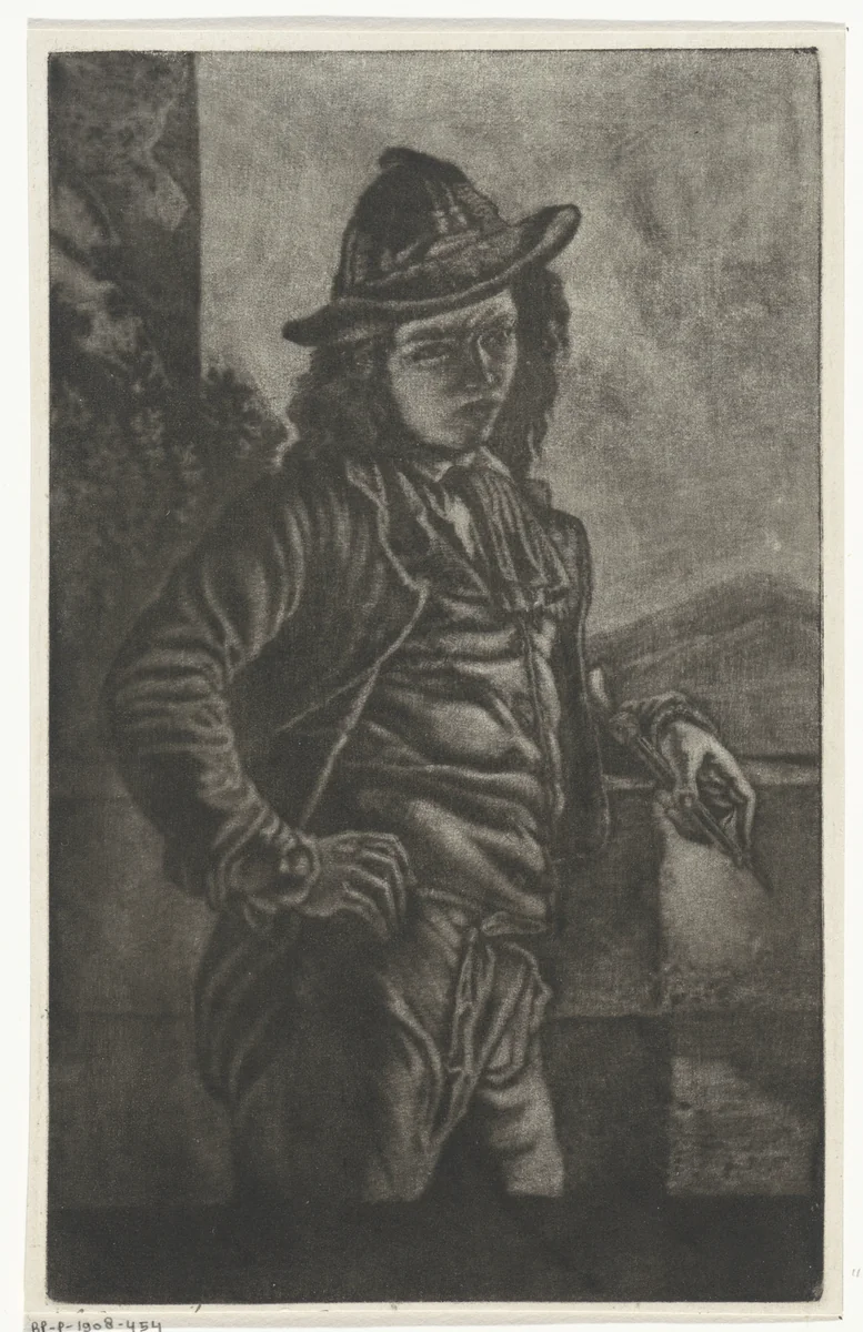 Staande jongen met een fluit by Eberhard Cornelis Rahms, print, 1854-1907