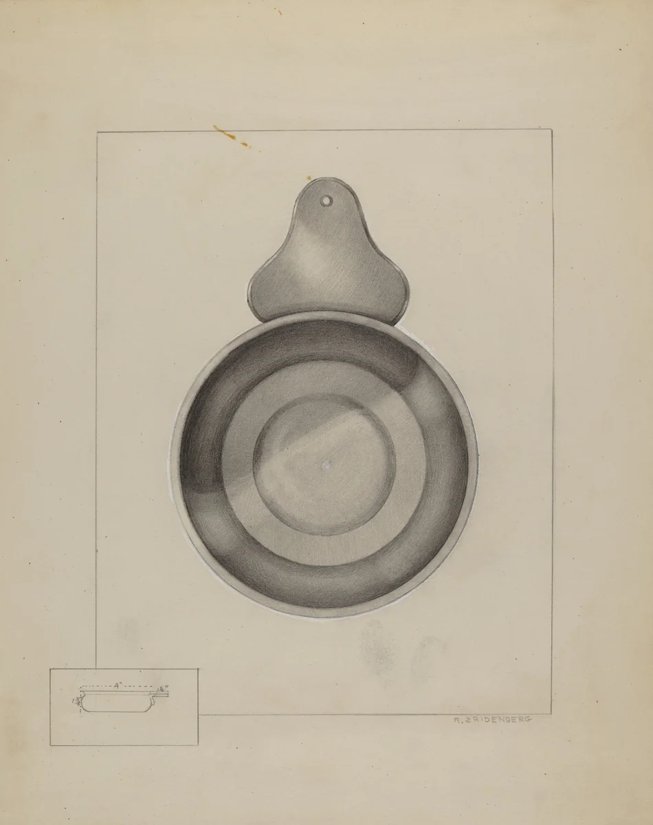 Pewter Porringer by Arthur Zaidenberg, index of american design, 1935-1942