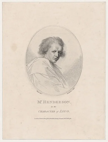 John Henderson, in the Character of Iago (Shakespeare's "Othello") by Francesco Bartolozzi, print, 1786