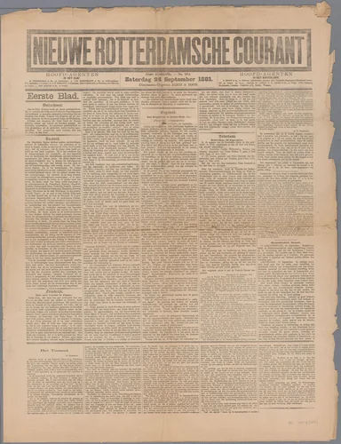 Nieuw Rotterdamsche Courant by Nijgh & Zoon, other, 1881