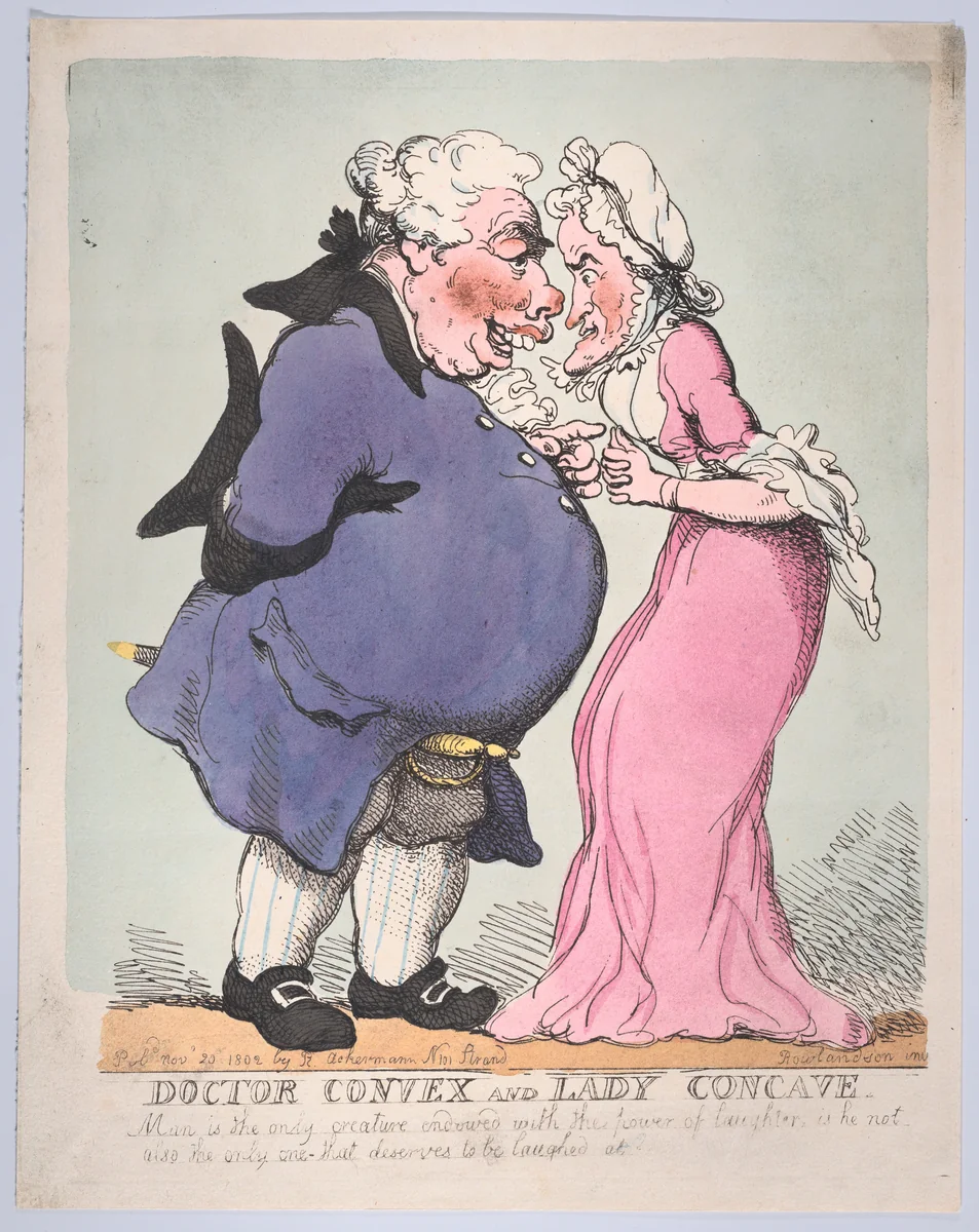 Doctor Convex and Lady Concave by Thomas Rowlandson, print, 1802