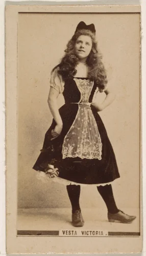 Vesta Victoria, from the Actresses series (N245) issued by Kinney Brothers to promote Sweet Caporal Cigarettes by Kinney Brothers Tobacco Company, photograph, 1890