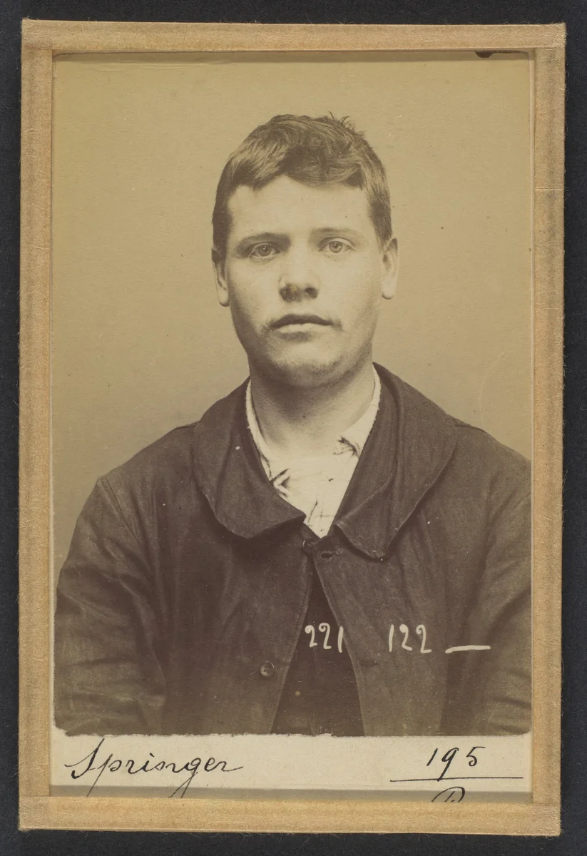 Springer. François. 21 ans, né le 17/9/72 à Duisburg (Allemagne). Menuisier. Anarchiste. 17/7/94. by Alphonse Bertillon, photograph, 1894
