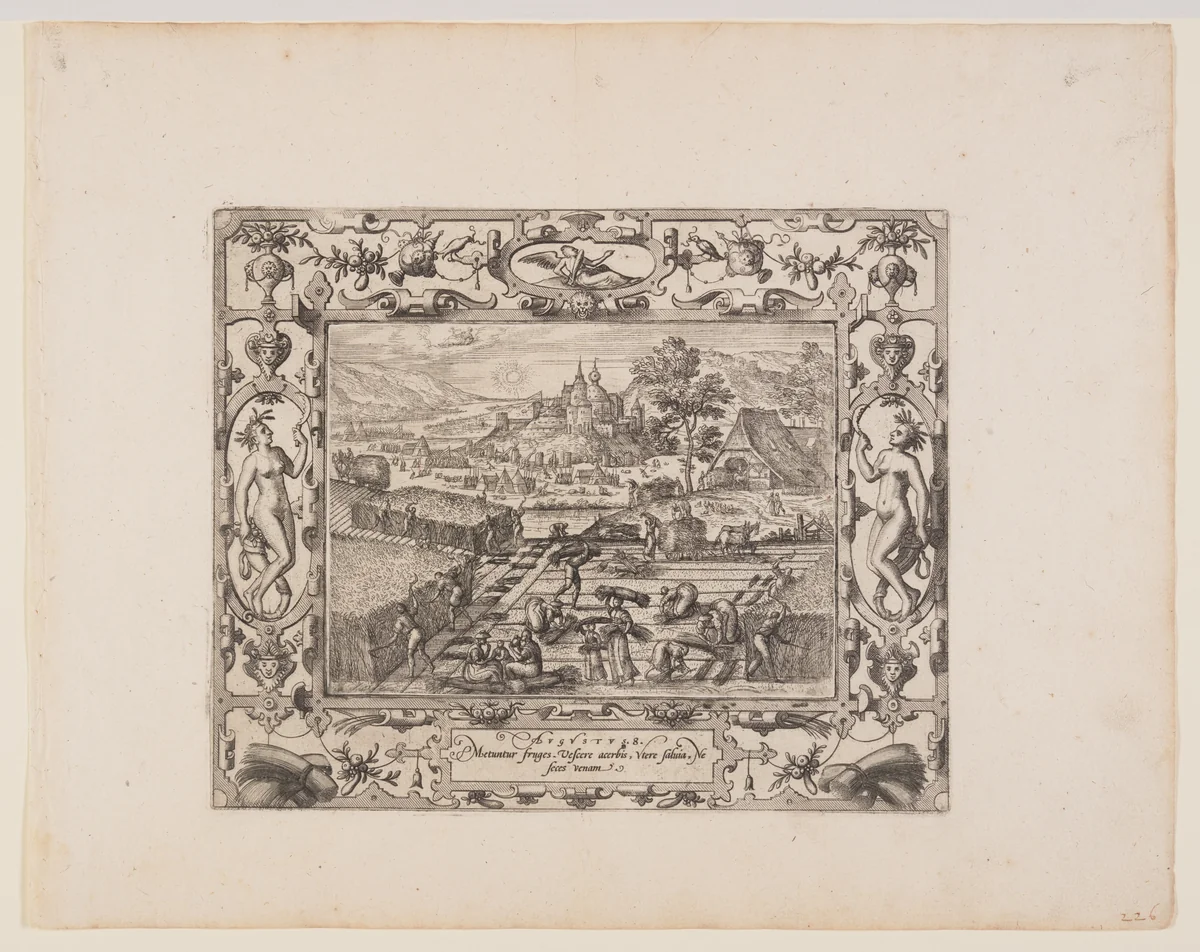 August, from The Twelve Months by Pieter van der Borcht, print, 1574