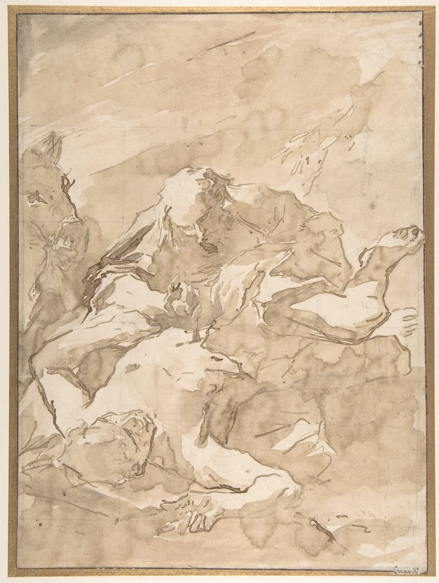 The Good Samaritan by Giovanni Antonio Guardi, drawing, 1699-1766