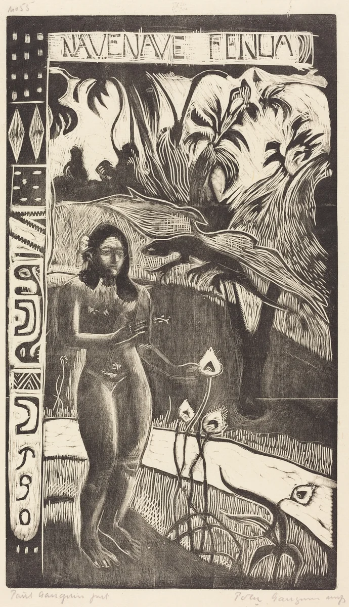 Nave Nave Fenua (Delightful Land) by Paul Gauguin, print, 1894-1895