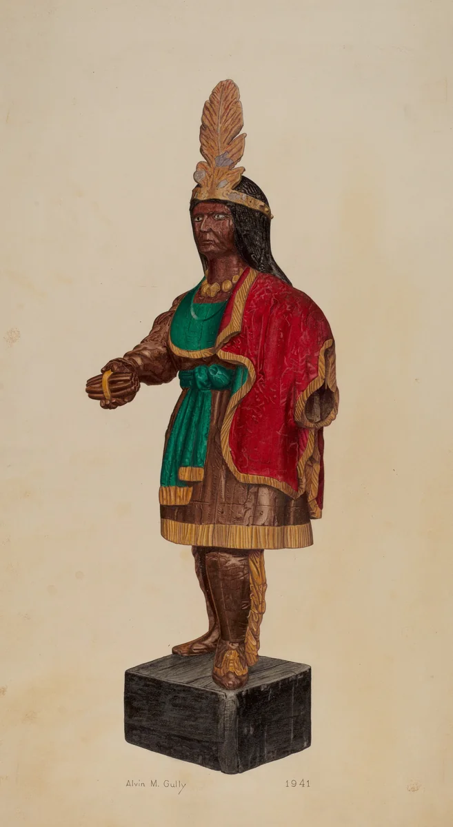 Cigar Store Indian by Alvin M. Gully, index of american design, 1941