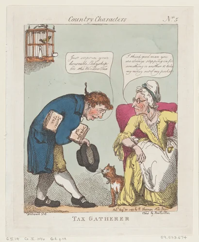 Tax Gatherer by Thomas Rowlandson, print, 1799