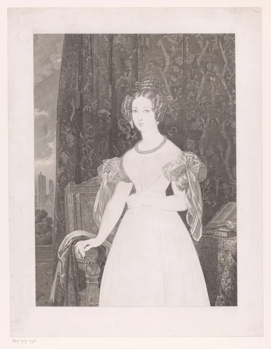 Portret van Louise Marie van Orléans by Erin Corr, print, 1832