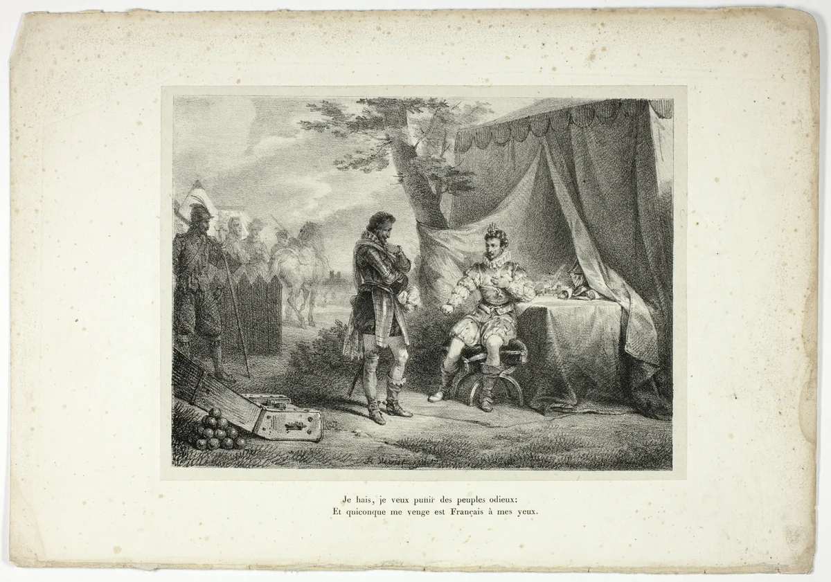 Je hais, je veux punir des peuples odieux... by Horace Vernet, print, 1825