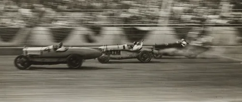 Ralph De Palma Crossing the Finish Line by Times Photo Service, photograph, 1918