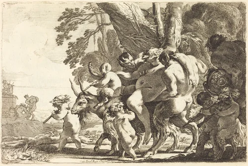 Drunken Silenus by Michel Dorigny, portfolio, 1617-1665