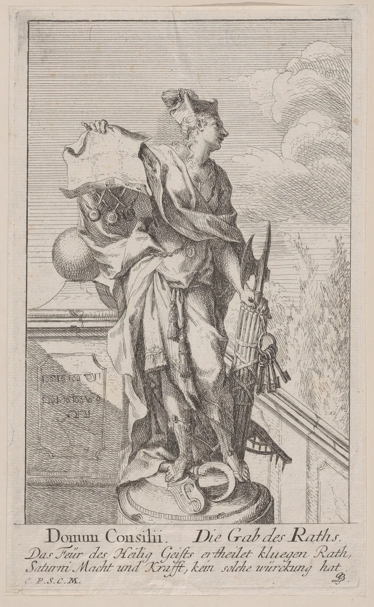 The Gift of Counsel by Johann Georg Bergmüller, print, 1705-1762