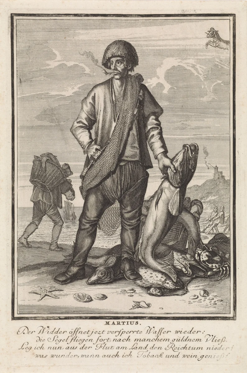 Maart by Caspar Luyken, print, 1698-1702