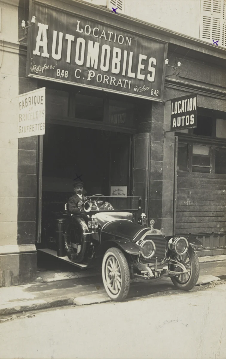 Location automobiles, C. Porrati, 4, rue Lafontaine by Unidentified Photographer, photograph, 1905