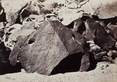 Sinaitic Inscriptions in Wadee El-Mukattab by Francis Frith, photograph, 1860