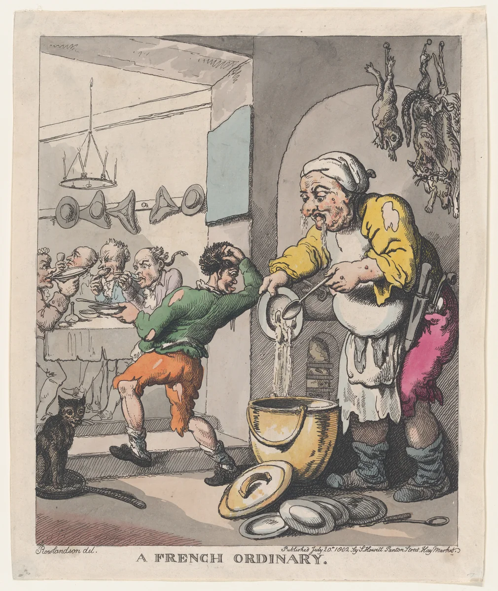 A French Ordinary by Thomas Rowlandson, print, 1802