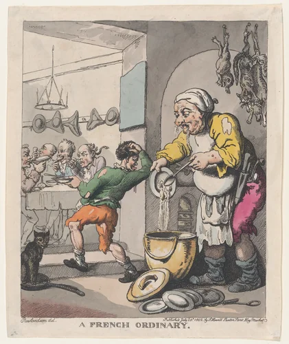 A French Ordinary by Thomas Rowlandson, print, 1802