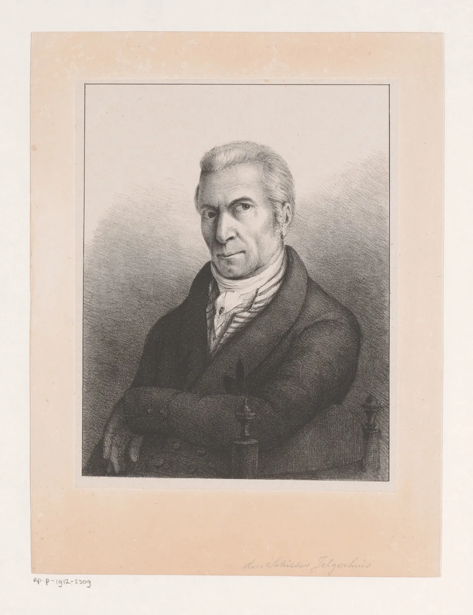 Portret van Johannes Jelgerhuis by Johannes Jelgerhuis, print, 1830