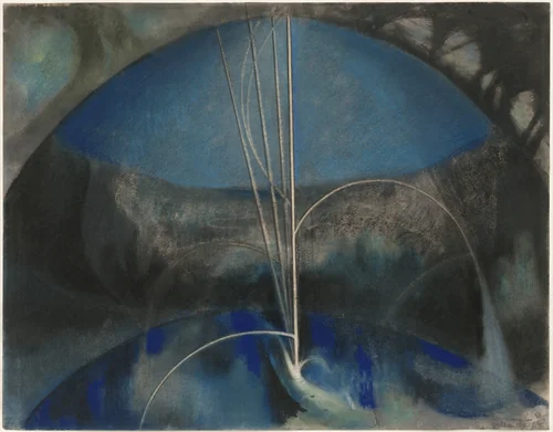 Song of the Nightingale by Joseph Stella, drawing, 1918