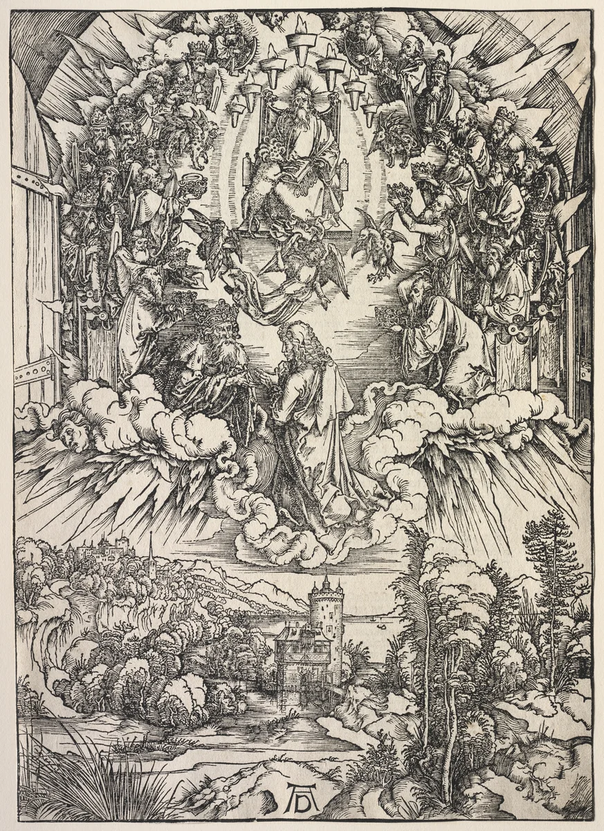 Revelation of St. John: St. John before the Throne by Albrecht Dürer, print, 1511