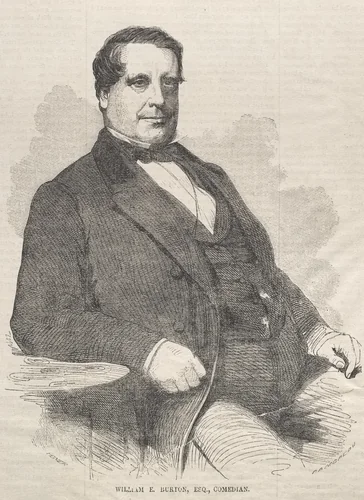 William E. Burton, Esq., Comedian by Winslow Homer, print, 1858