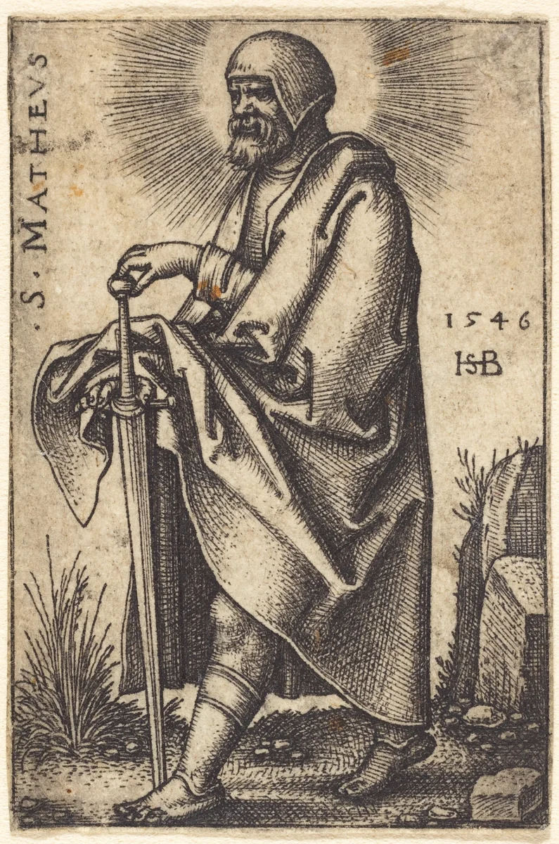 Saint Matthew by Sebald Beham, print, 1546