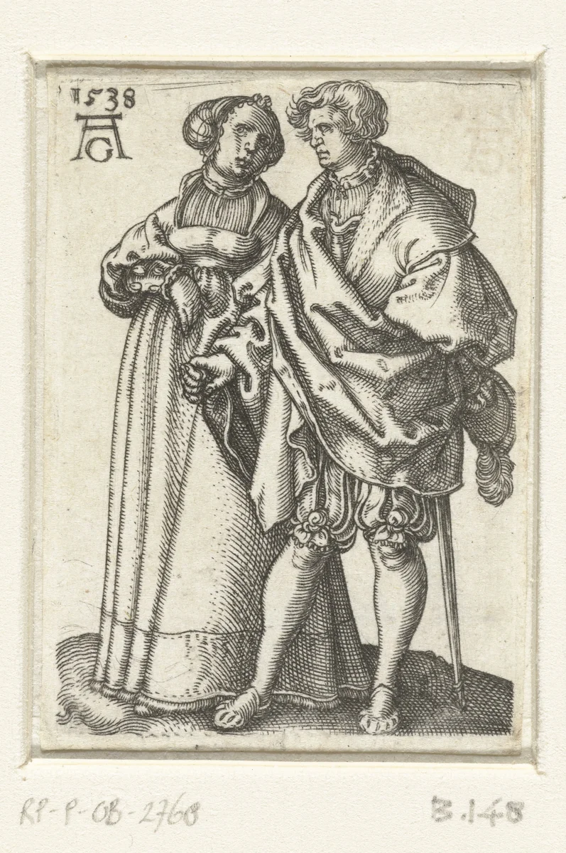 Dansend paar by Unknown, print, 1538