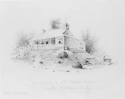 The Residence of Mr. William Inman, Sampitts, Westchester County (from McGuire Scrapbook) by Henry Inman, artwork, 1826