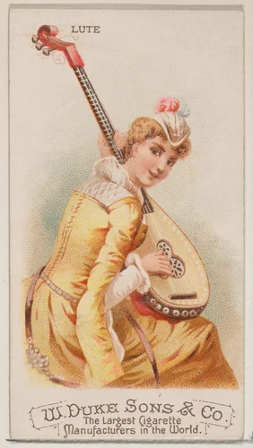 Lute, from the Musical Instruments series (N82) for Duke brand cigarettes by W. Duke, Sons & Co., print, 1888