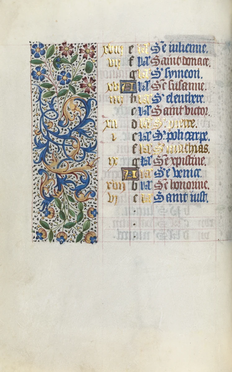 Book of Hours (Use of Rouen): fol. 2v by Master of the Geneva Latini, book, 1465-1475