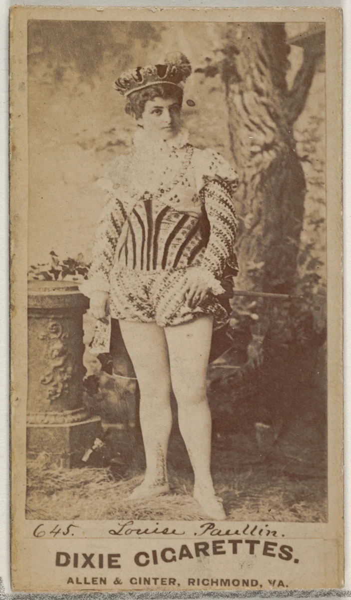 Card 645, Louise Paullin, from the Actors and Actresses series (N45, Type 7) for Dixie Cigarettes by Allen & Ginter, photograph, 1885-1891
